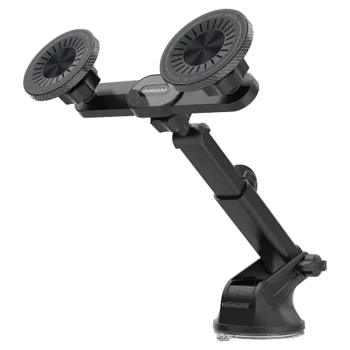 PORODO DAX-L DUAL MAGSAFE CAR PHONE MOUNT ADJUSTABLE TELESCOPIC ARM-BLACK PDCT077BK