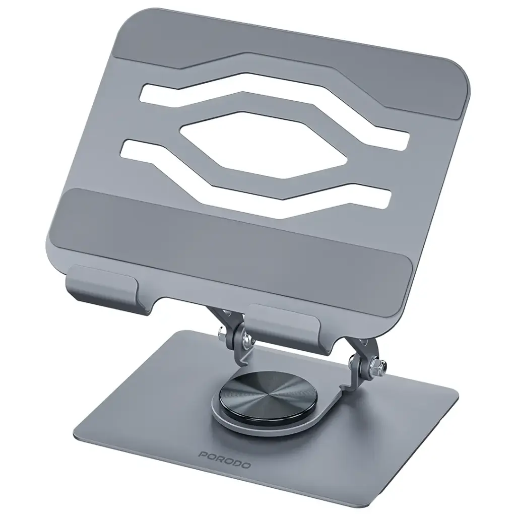 PORODO ZELO 360 ROTATABLE TABLET HOLDER SILICONE GRIP GREY PDD158GY