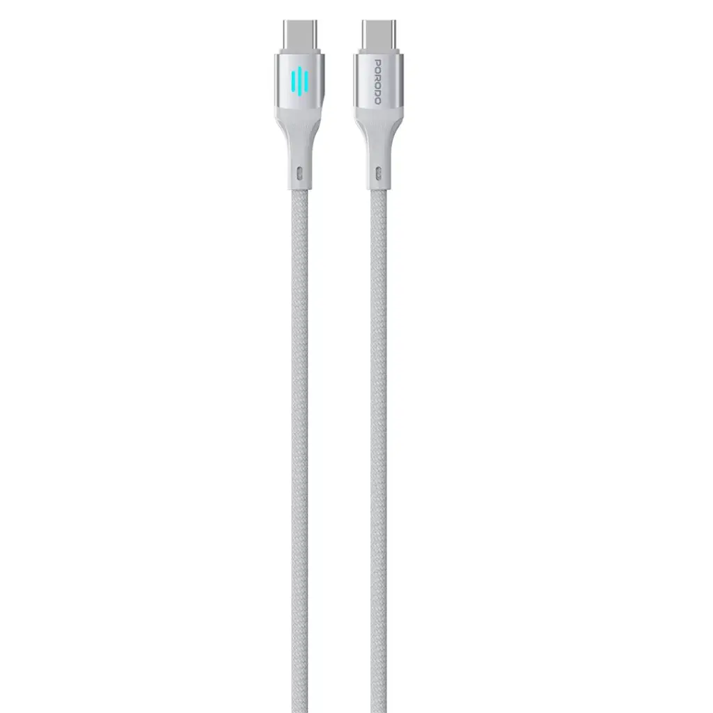 PORODO USB C TO USB C PD240W CHARGING DATA CABLE 1M SILVER PDDC240SL