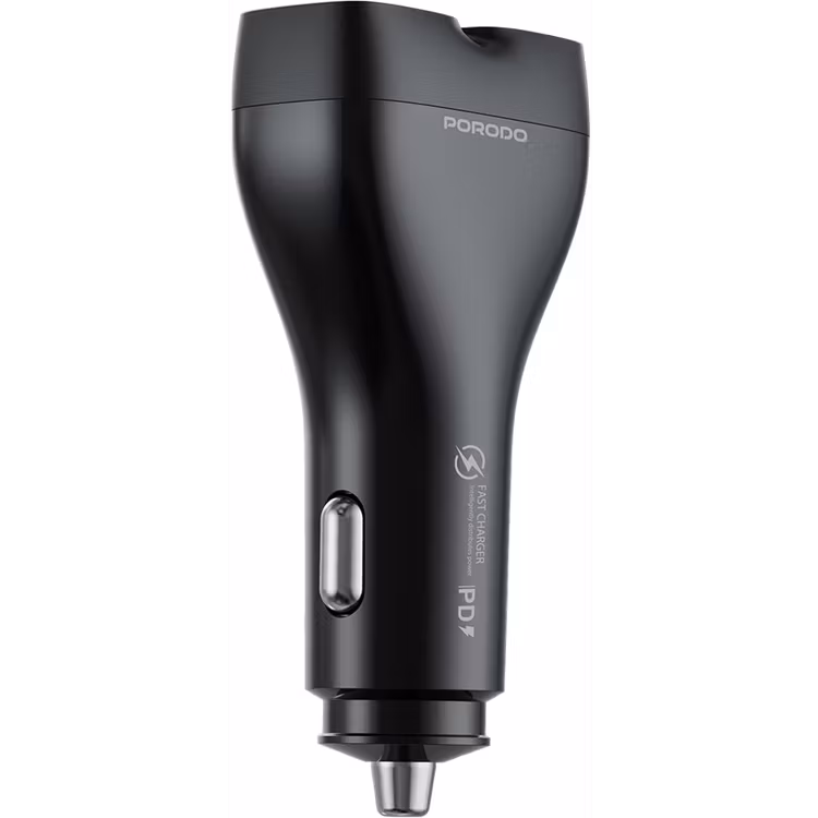 PORODO DUALPOWER 102W CAR CHARGER WITH USB C TO LIGHTNING CABLE PD30W QC18W BLACK PDFWCH085LBK thumbnail 5