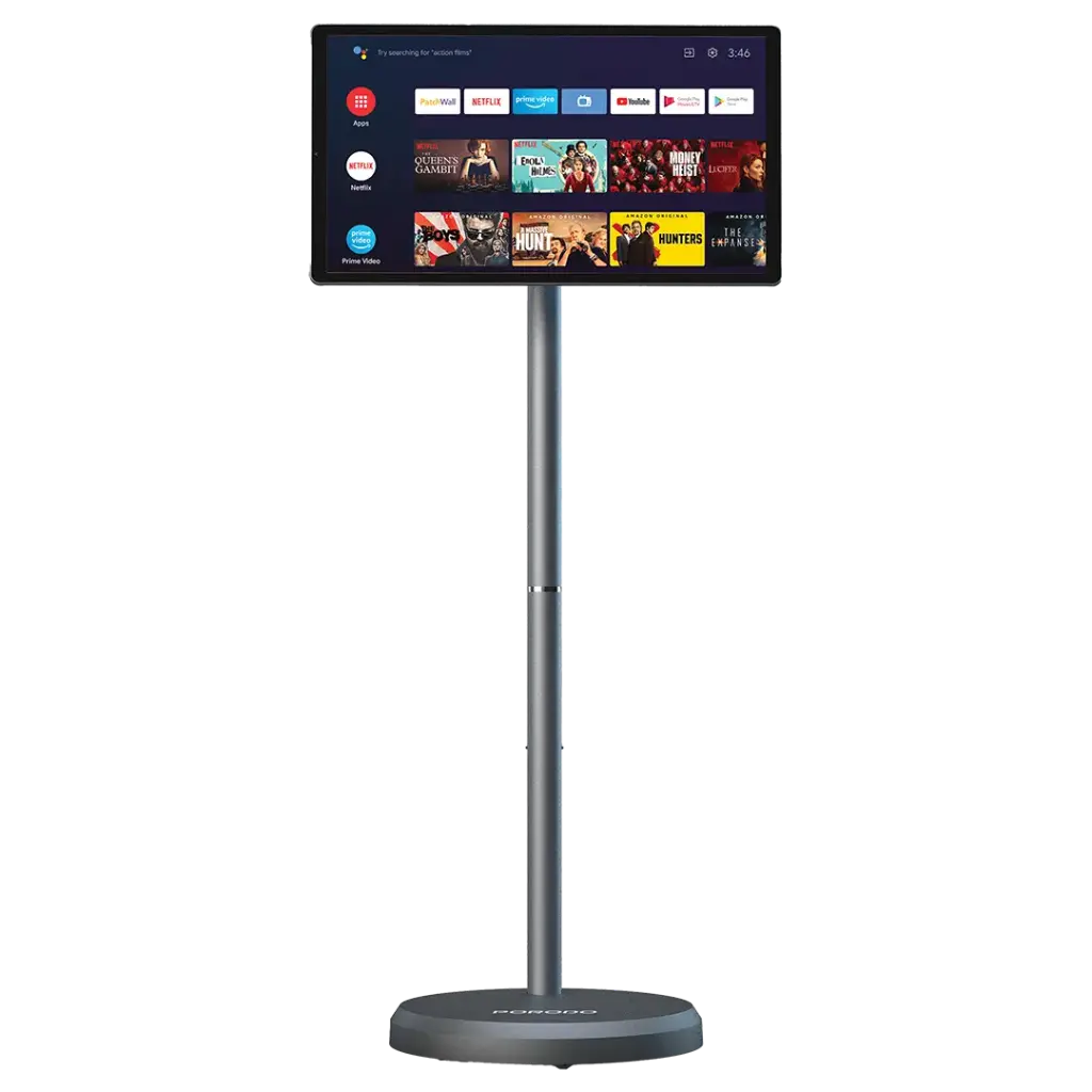 PORODO SURF 21.5 INCH SMART SCREEN WITH STAND ANDROID 15 27000MAH GREY PDHSDD03GY