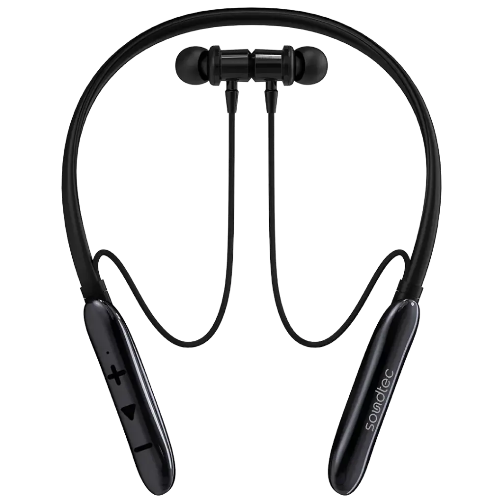 PORODO SOUNDTEC AURABAND NECKBAND ENC EARPHONES BLACK PDMT30BK