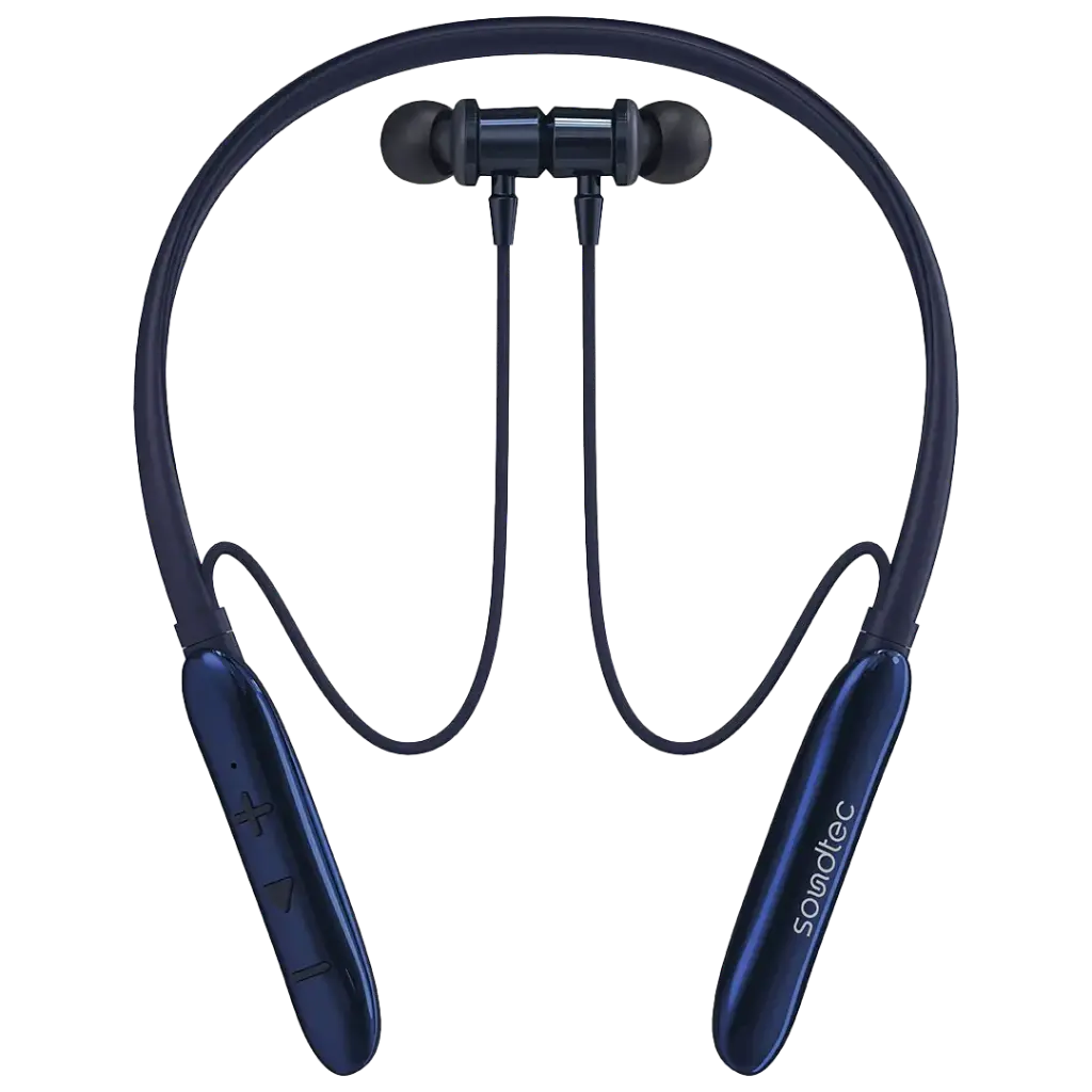 PORODO SOUNDTEC AURABAND NECKBAND ENC EARPHONES BLUE PDMT30BU