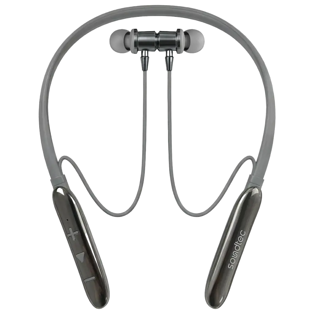 PORODO SOUNDTEC AURABAND NECKBAND ENC EARPHONES SILVER PDMT30SL