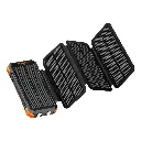 PORODO 20000MAH 4-PANEL SOLAR POWER BANK DETACHABLE PANELS BUILT IN CABLE BLACK PDPBFCH070BK