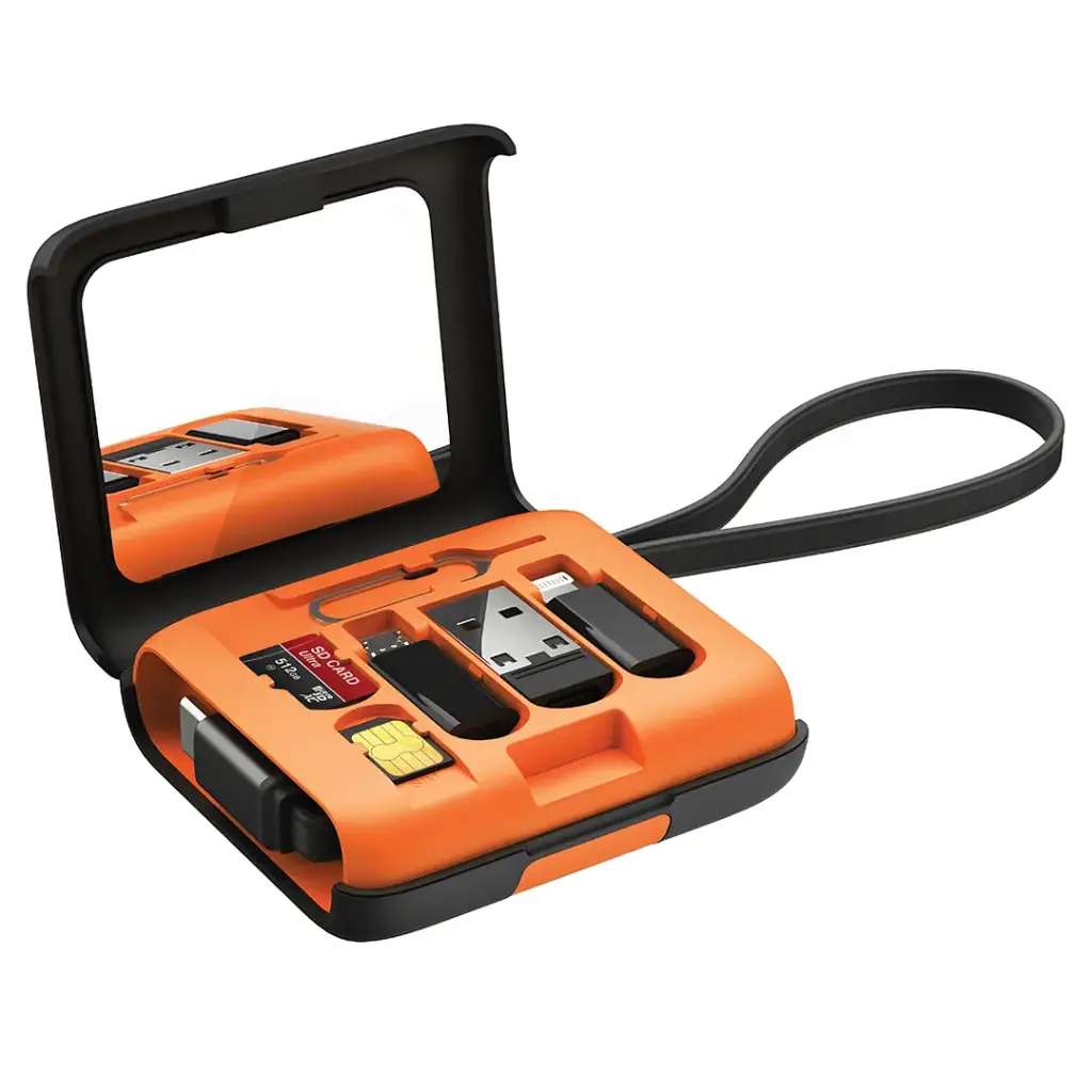 PORODO MULTI FUNCTIONAL TRAVEL DATA CABLE SET ORANGE PDS0013OG