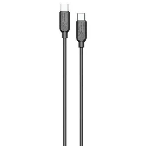 PORODO SILICONE CABLE USB C TO USB C CABLE 60W 1M BLACK PDSCTCTC60BK