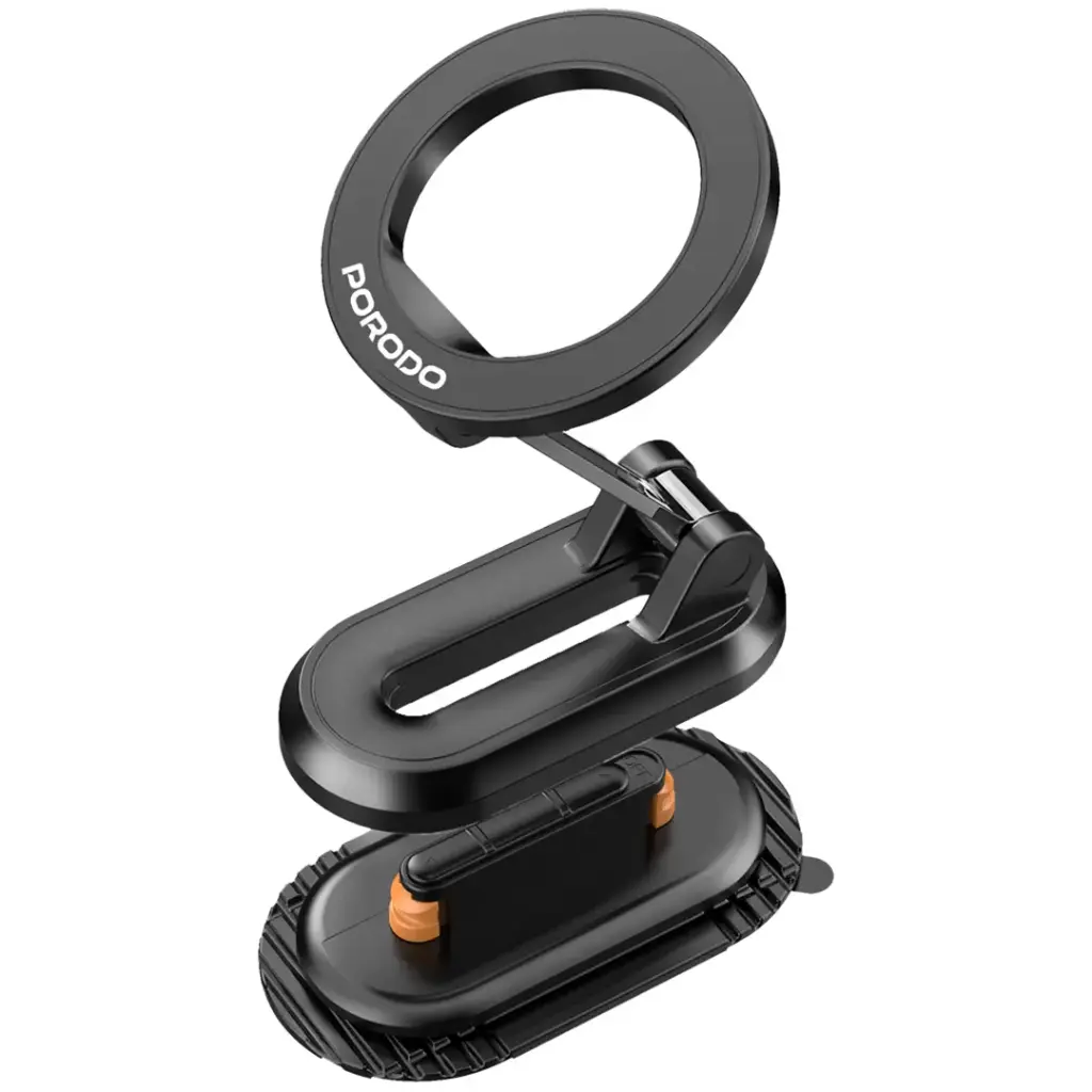 PORODO GRIPFOLD MAGSAFE ROTATABLE CAR MOUNT 360 DEGREE FULL ROTATION BLACK PDSKR06BK