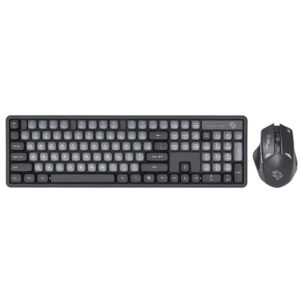 PORODO GAMING DESIGN WIRELESS ARABIC KEYBPARD MOUSE SET GRAY PDX225-WHB