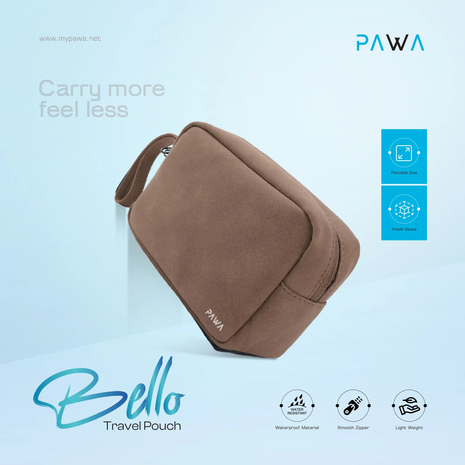 PAWA BELLO TRAVEL POUCH BROWN PW-TPHBG069-BR thumbnail 5