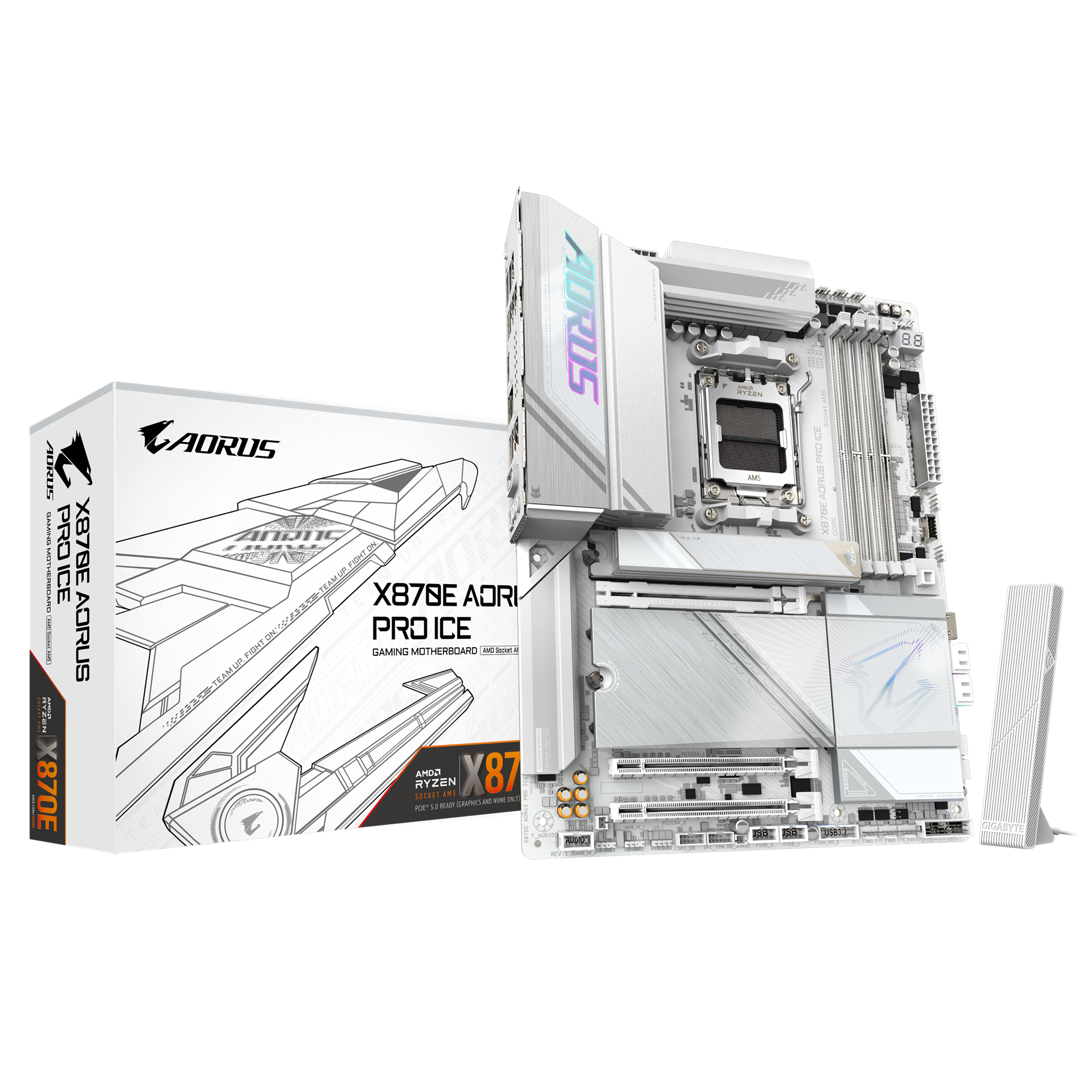 GIGABYTE AMD X870E AORUS PRO ICE AM5 DDR5 PCIE 5.0 ATX MOTHERBOARD 9MX87EPRE