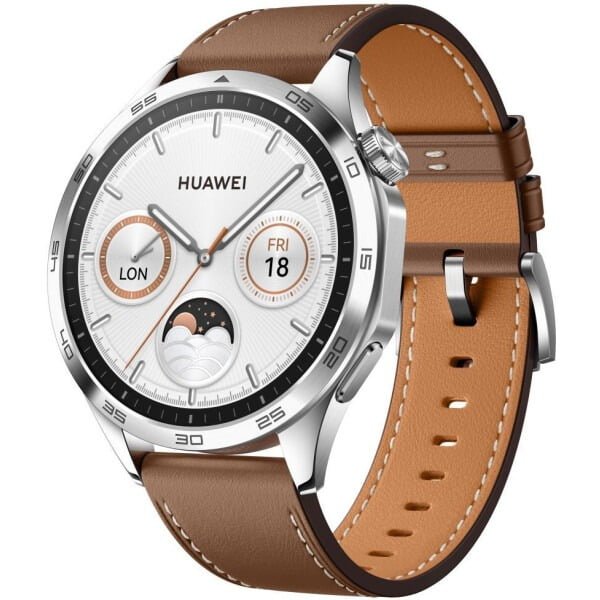 HUAWEI WATCH GT 4 46MM WITH BROWN LEATHER STRAP BROWN PNX-B19