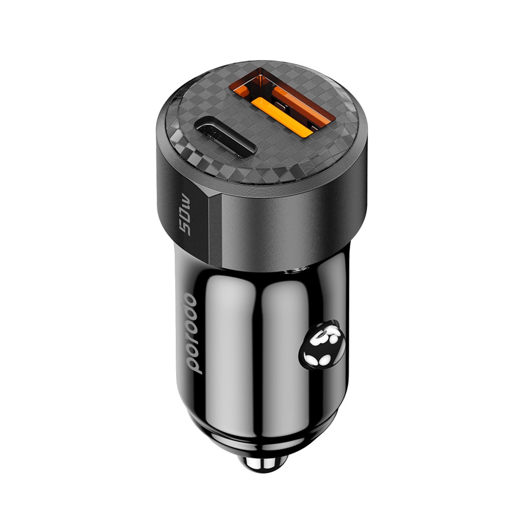 PORODO DUAL OUTPUT CAR CHARGER 50W BLACK PD-CC50W-BK thumbnail 4
