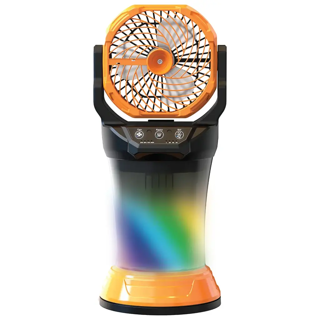 PORODO FRESH PULSE PORTABLE 15000 MAH MISTING FAN WITH RGB LIGHT ORANGE & BLACK PDMDX65OGBK