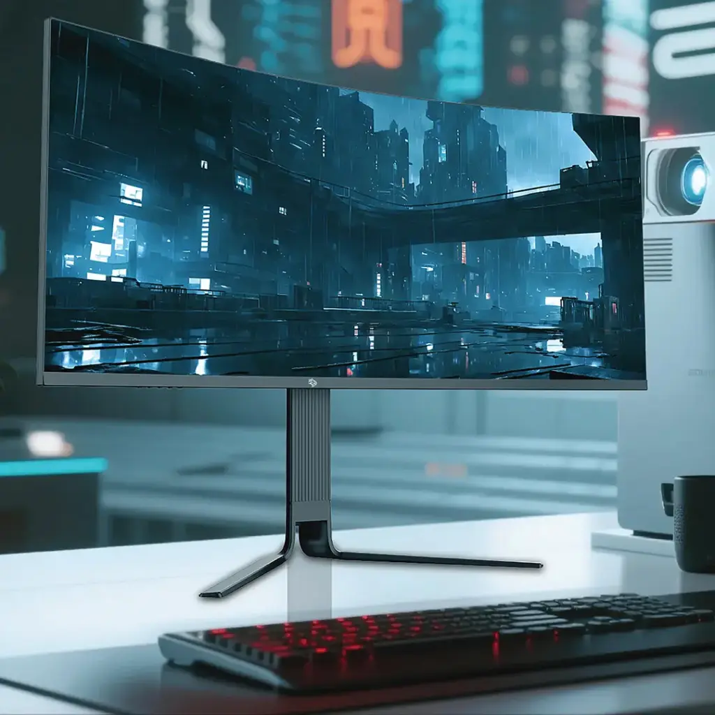 PORODO GAMING 34 INCH CURVED ULTRA WIDE QHD 200HZ GAMING MONITOR WITH ERGONOMIC 3 AXIS STAND PDXV34200BK thumbnail 3