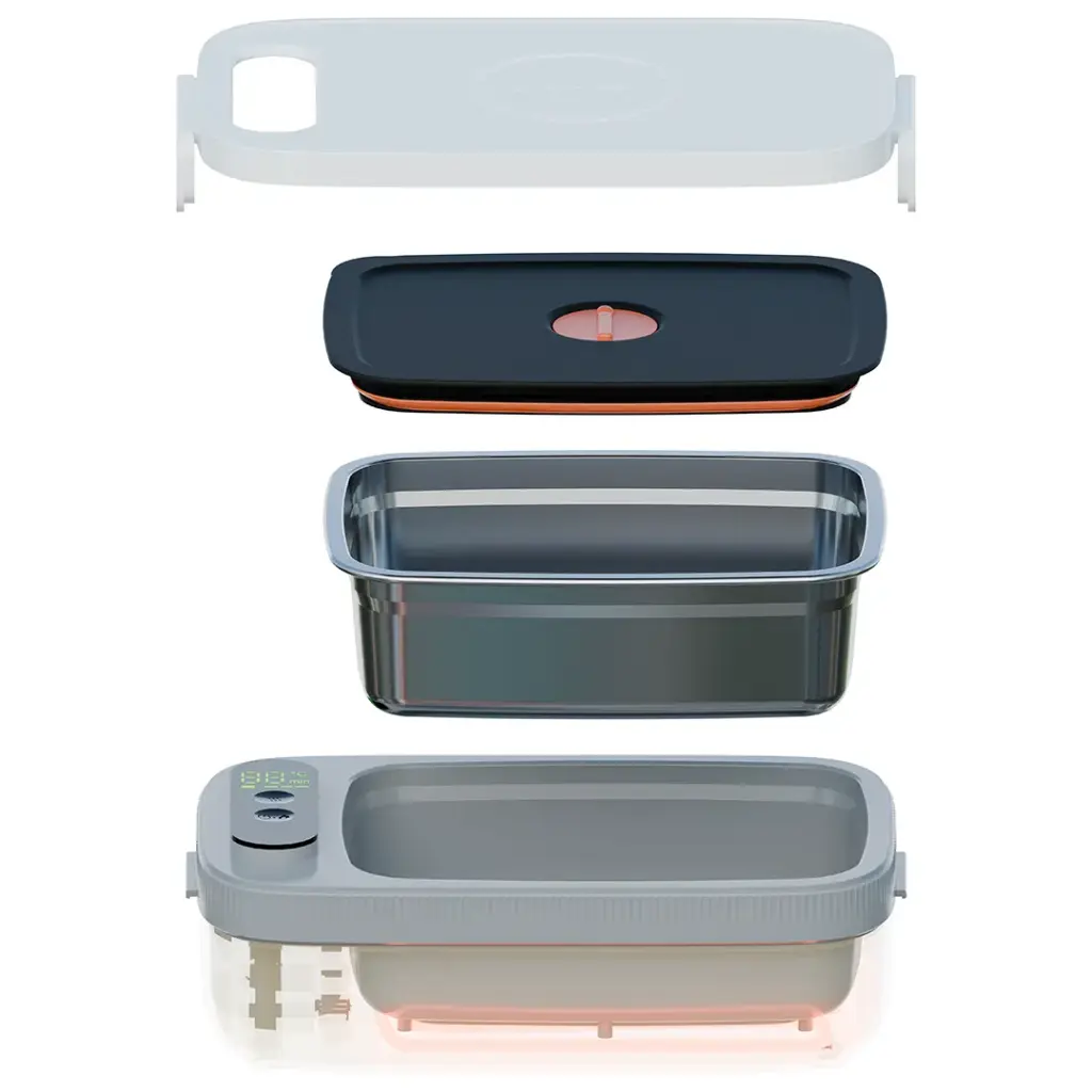 PORODO LIFESTYLE LUNCHMATE DUAL MODE ELECTRIC LUNCH BOX WHITE PDLFSTL0376WH thumbnail 3