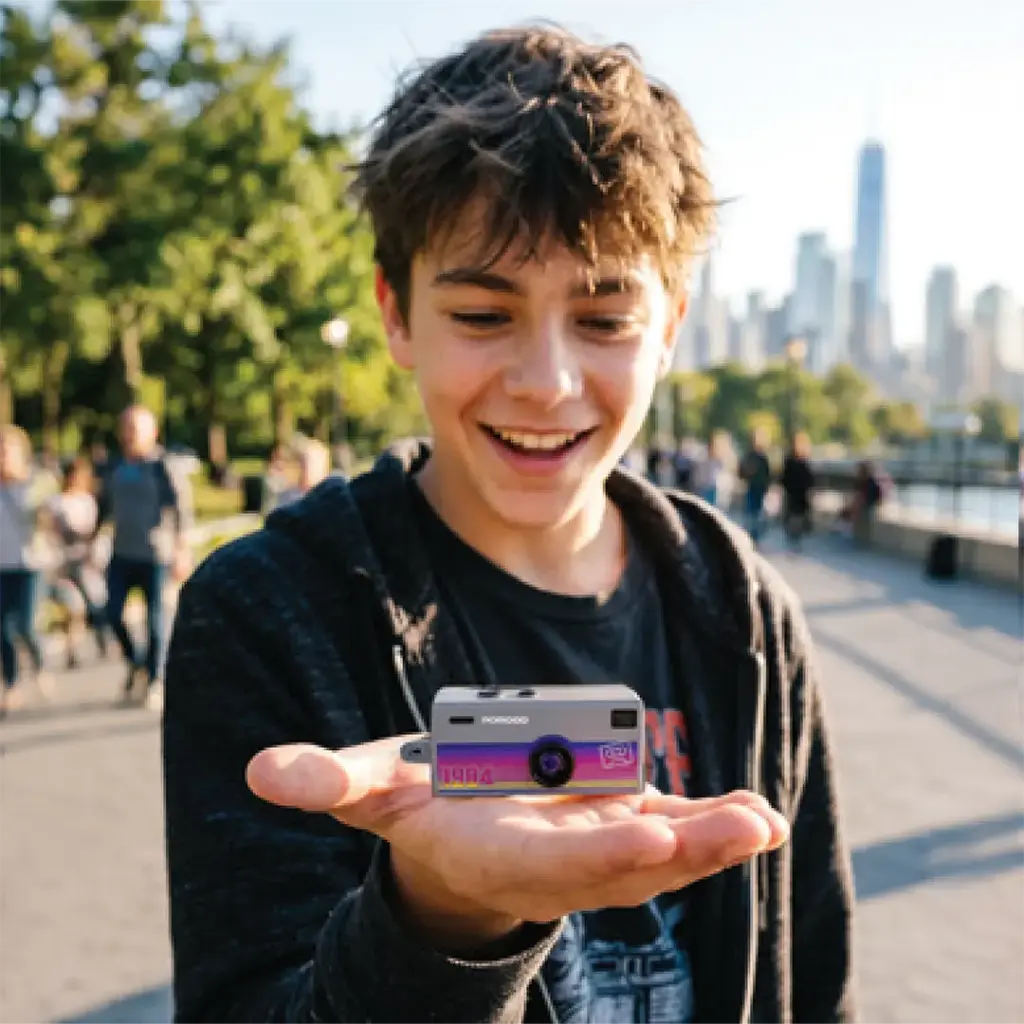 PORODO LIFESTYLE MEMO II THUMB-SIZED DIGITAL CAMERA TF CARD SUPPORT GRAY PDLFSTG6GY thumbnail 2