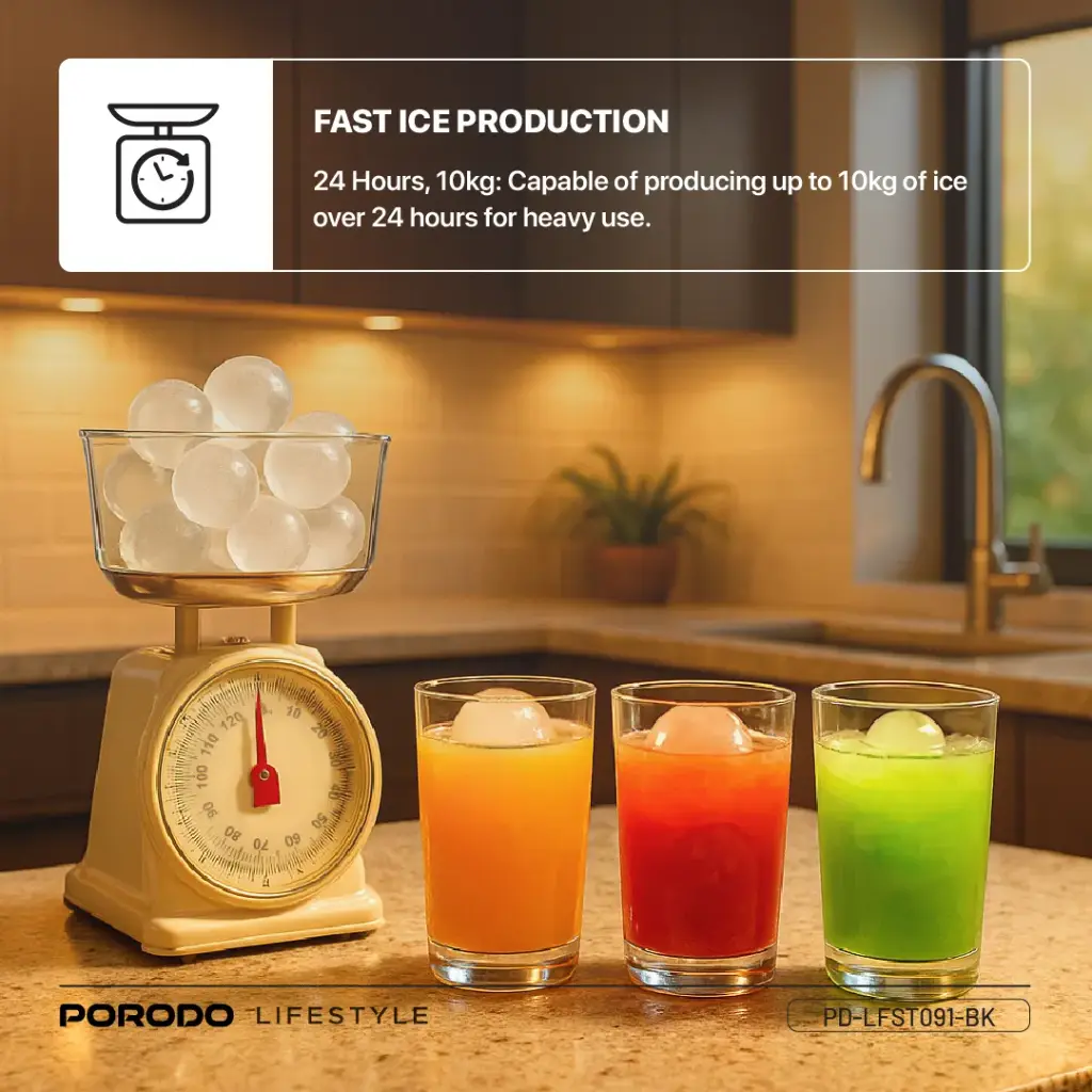 PORODO SPHERE ICE MACHINE 1.6L BLACK PD-LFST091-BK thumbnail 5