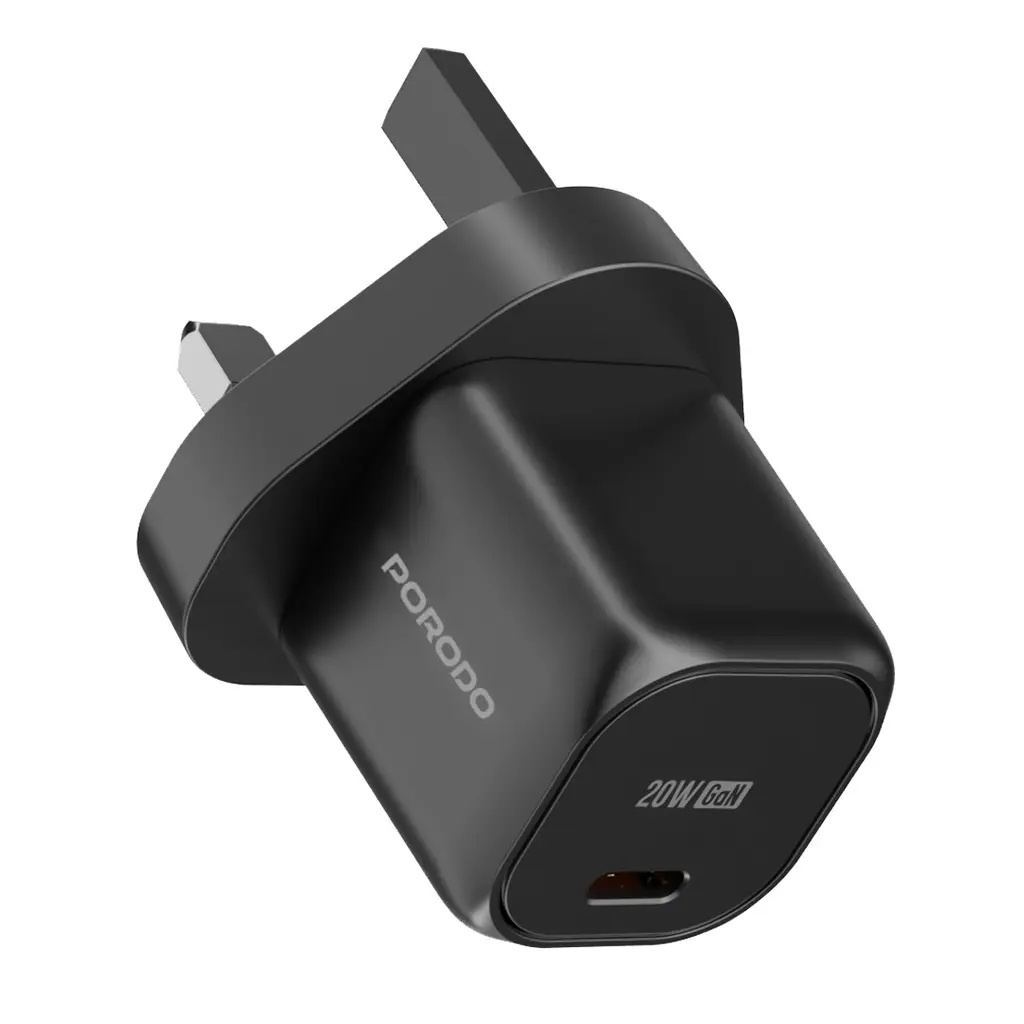 PORODO USB C POWER DELIVERY WALL CHARGER BLACK PD-FWC027-BK