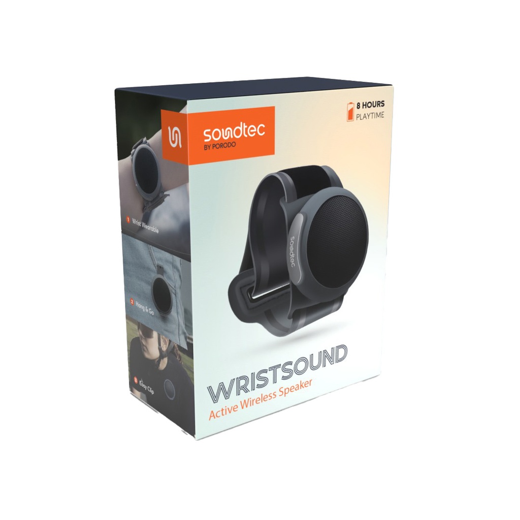 PORODO SOUNDTEC WRISTSOUND ACTIVE WIRELESS SPEAKER BLACK PD-STSWBS-BK