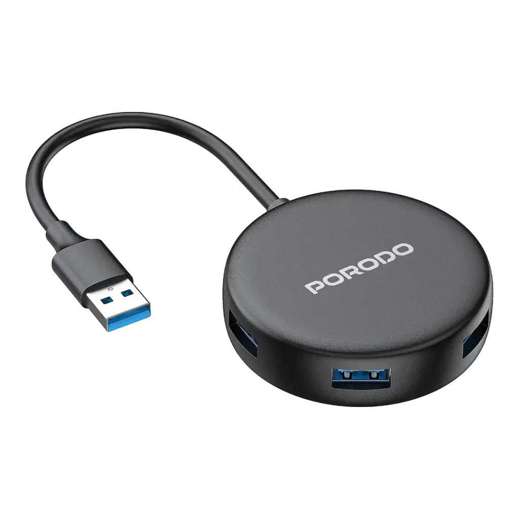 PORODO USB 3.0 MULTI-PORT HUB USB-C POWER SUPORT BLACK PD51CHBBK