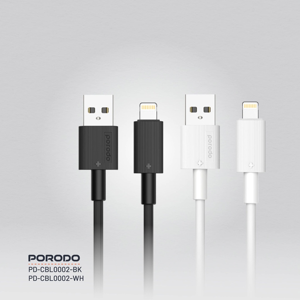 PORODO USB A TO LIGHTNING DURABLE CHARGING CABLE 1.2M BLACK PD-CBL0002-BK thumbnail 10