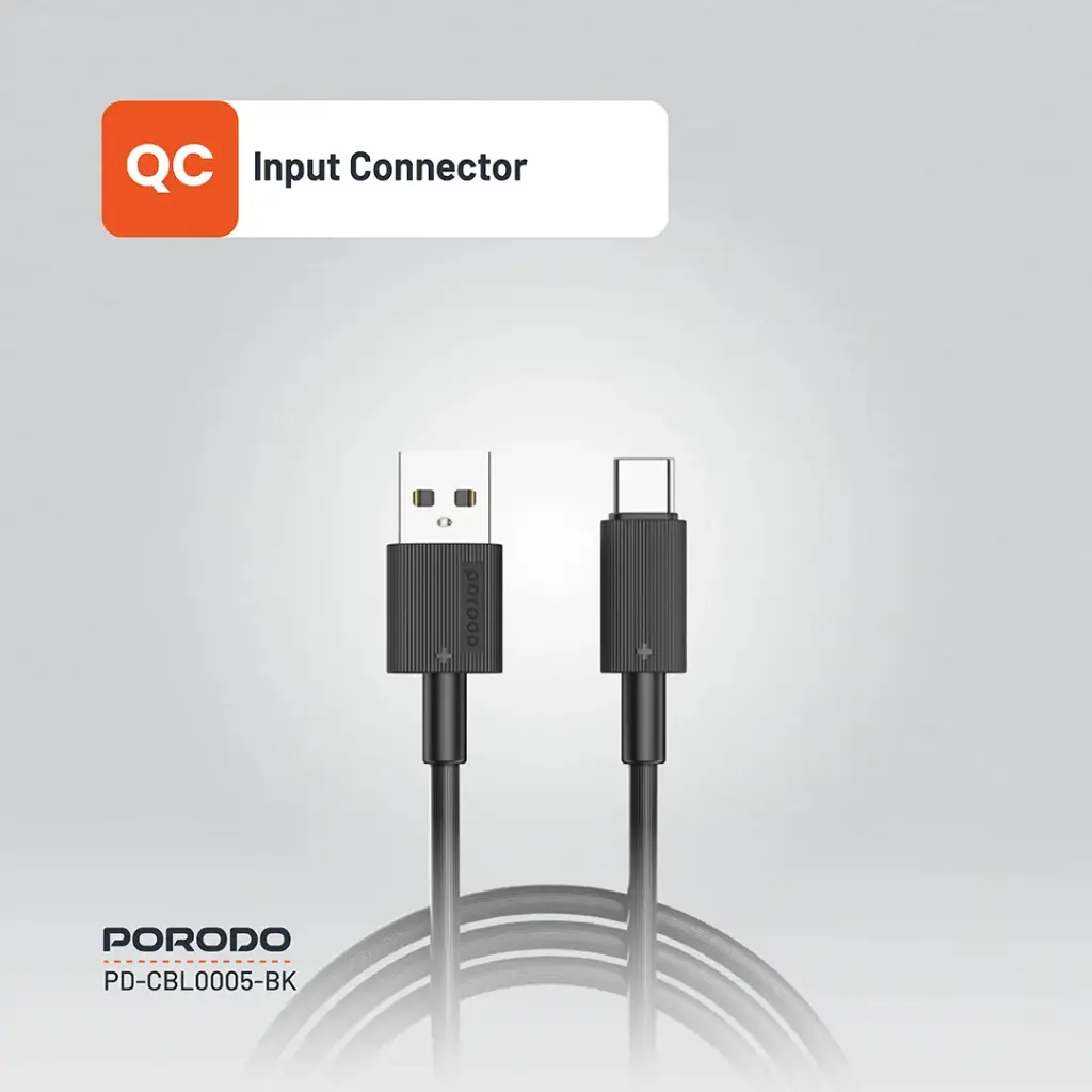 PORODO CHARGE LITE USB-A TO USB-C HIGH-SPEED CHARGING 1M/3.3FT CABLE GRAY PDCBL0043GY thumbnail 9