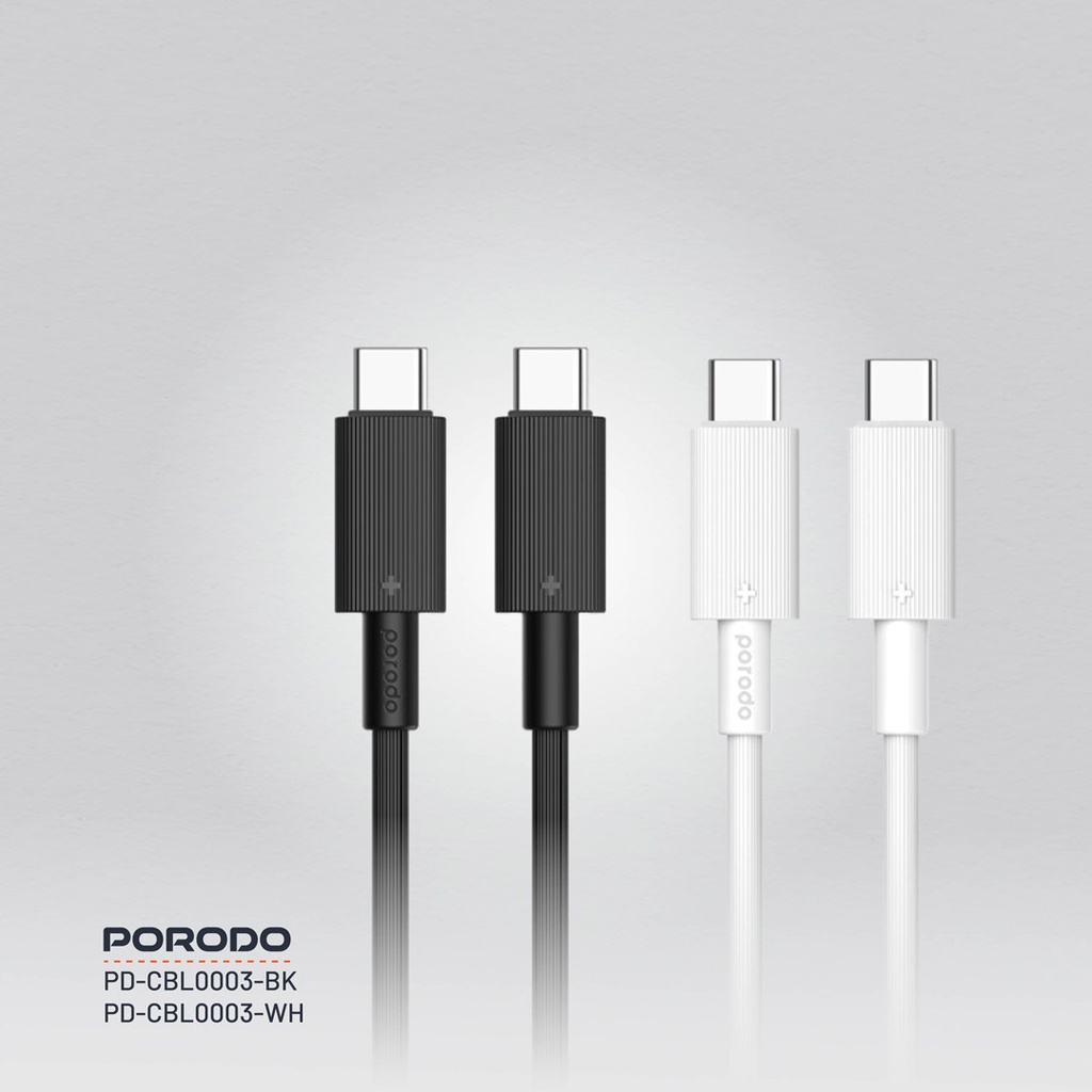 PORODO USB-C TO USB-C DURABLE CHARGING CABLE PD60W BLACK PDCBL0003BK thumbnail 10