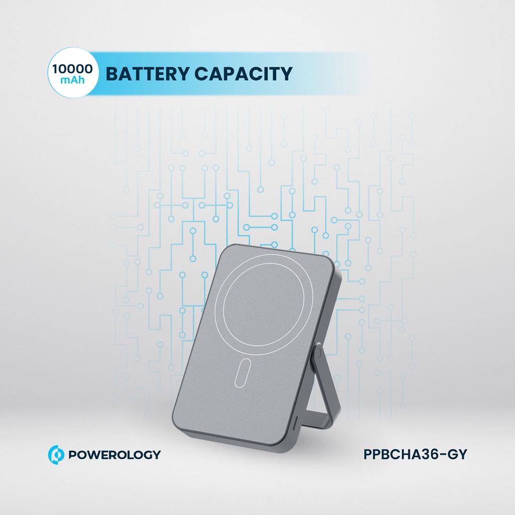 POWEROLOGY 10000MAH GLASS SURFACE MAGSAFE POWERBANK TITANIUM PPBCHA36-TI thumbnail 4