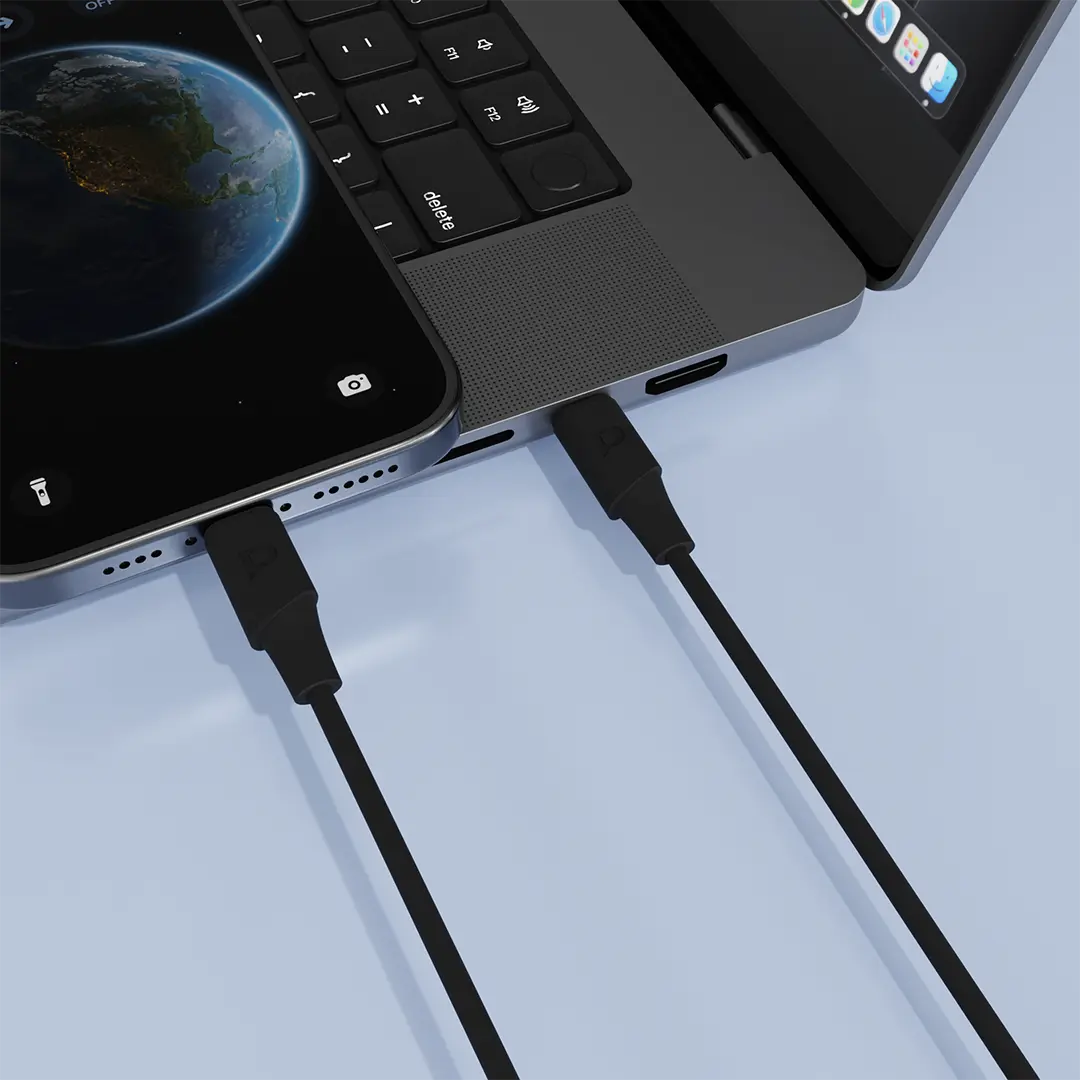 POWEROLOGY POWER SYNC FLEX USB A TO LIGHTNING CABLE 1.2M BLACK PCAB010BK thumbnail 2