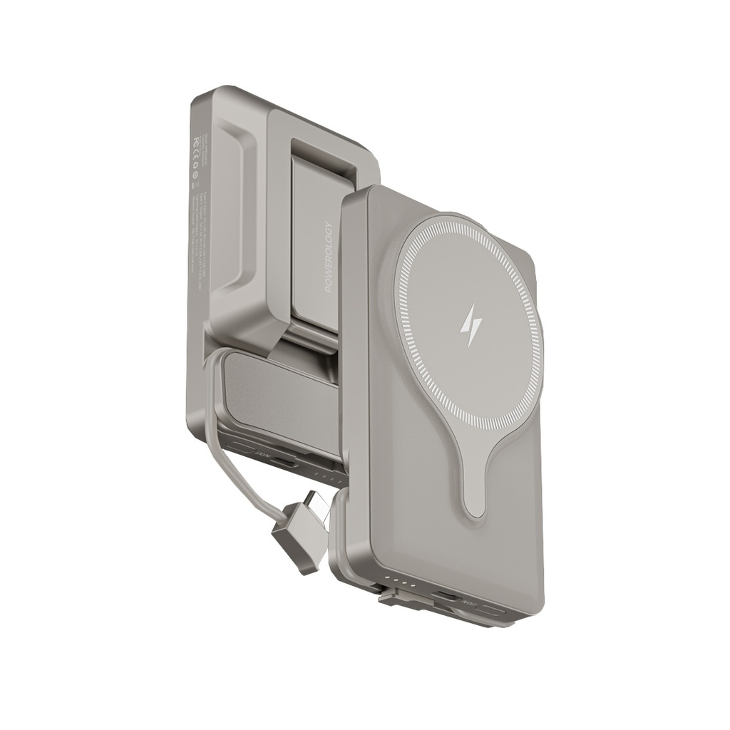 POWEROLOGY 5000MAH POWER BANK MAGSAFE CHARING AIR-VENT MOUNT 20PD TITANIUM PPBCHA32TI