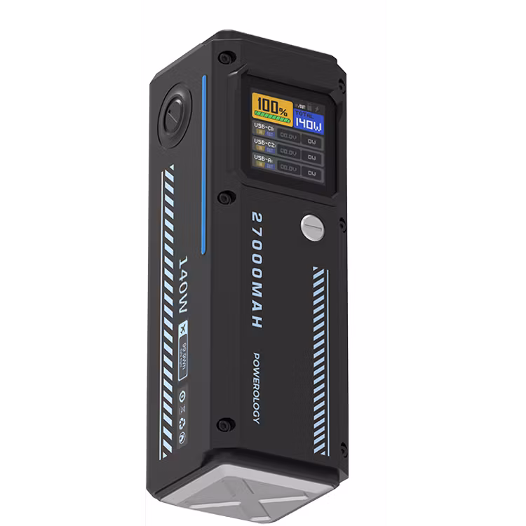 POWEROLOGY POWER BANK 27000MAH PD 140W WITH SMART DISPLAY PP083 BLACK PPBCHA83 thumbnail 6