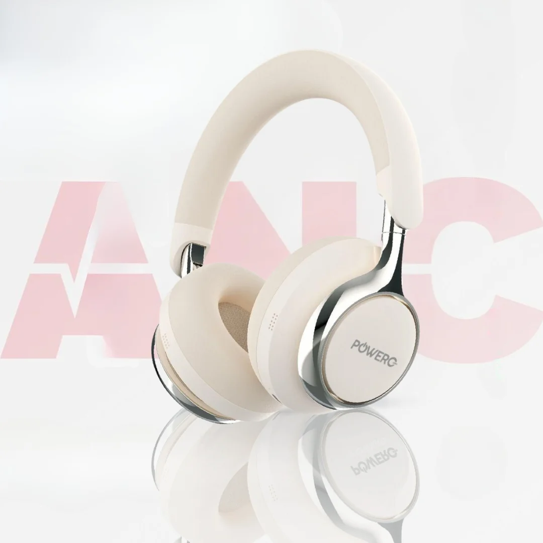 POWEROPLUS MANIK ANC NOISE CANCELLING WIRELESS HEADPHONE BEIGE PR-HFANOK35-CR