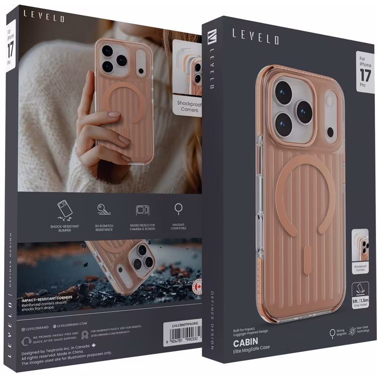 LEVELO CABIN IPHONE 17 PRO ELITE MAGSAFE CASE SUNRISE ORANGE LVLCBN17PSORG thumbnail 3