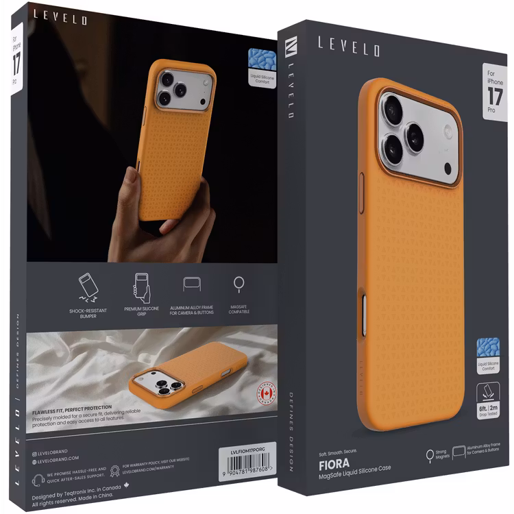 LEVELO FIORA IPHONE 17 PRO MAGSAFE LIQUID SILICONE CASE ORANGE LVLFIOM17PORG thumbnail 10