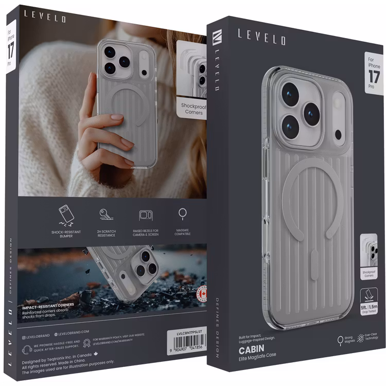 LEVELO CABIN IPHONE 17 PRO ELITE MAGSAFE CASE SILVER STONE LVLCBN17PSLST thumbnail 5