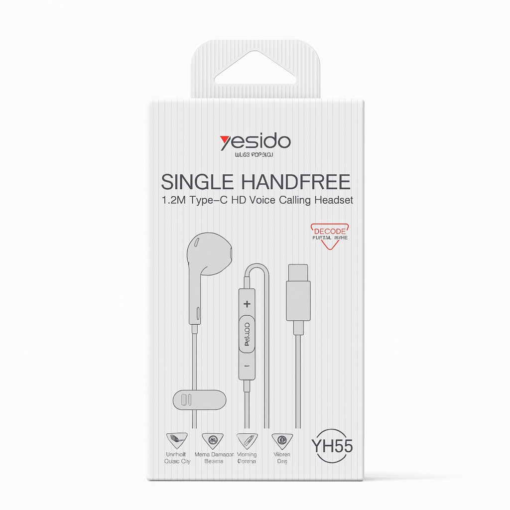 YESDIO HD VOICE CALLING SINGLE EAR HANDFREE WITH TYPE-C CONNECTOR YH55