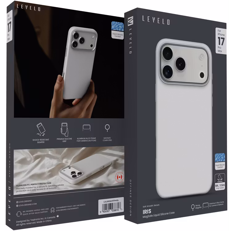 LEVELO IRIS IPHONE 17 PRO MAX MAGSAFE LIQUID SILICONE CASE SILVER LVLIRISM17PMSL thumbnail 10
