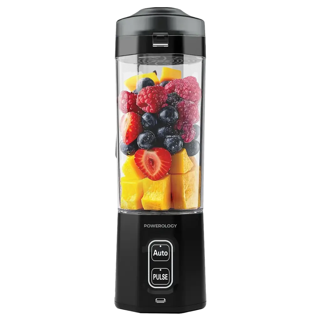 POWEROLOGY BLENDEX PORTABLE BLENDER MIXEUR PORTABLE A 10 LAMES BLACK PSM023BK