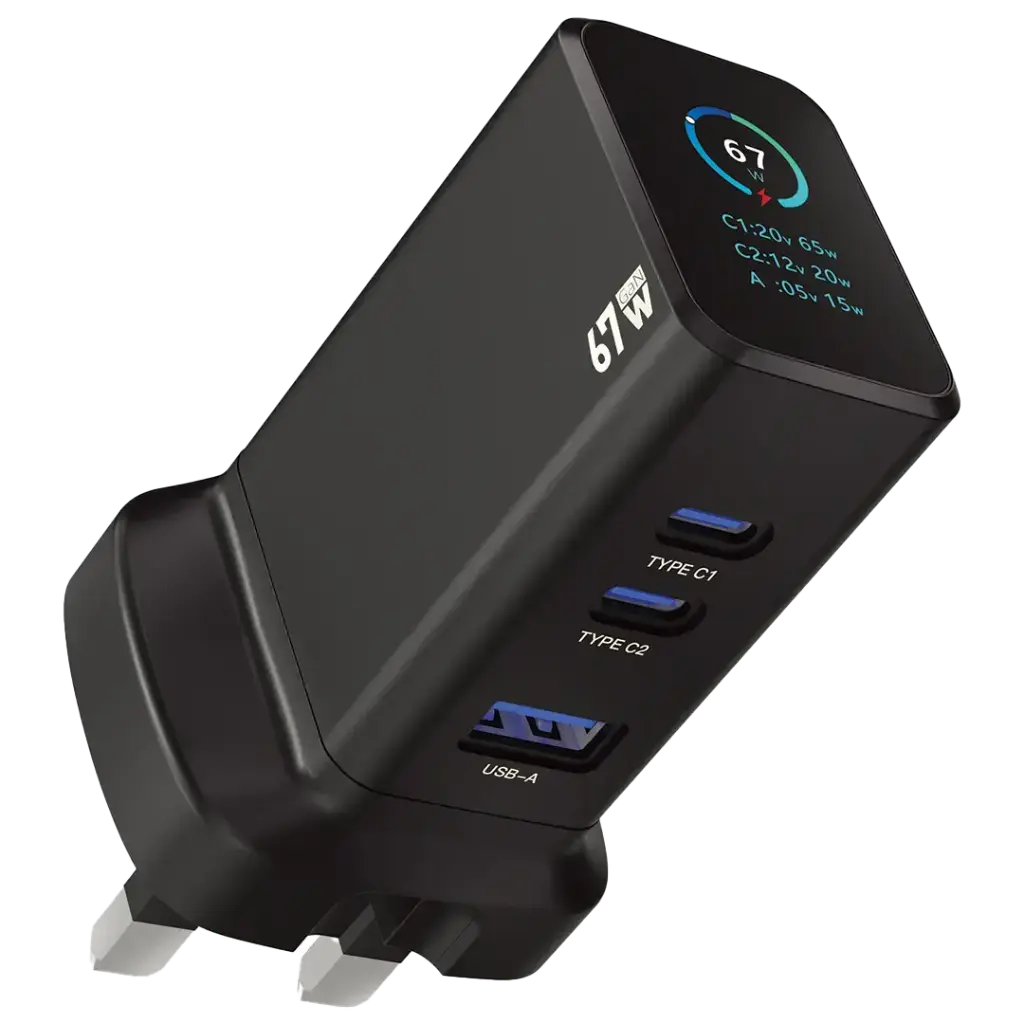 POWEROLOGY GANEX 67W MUTI PORT ADATER BLACK PWC2417BK