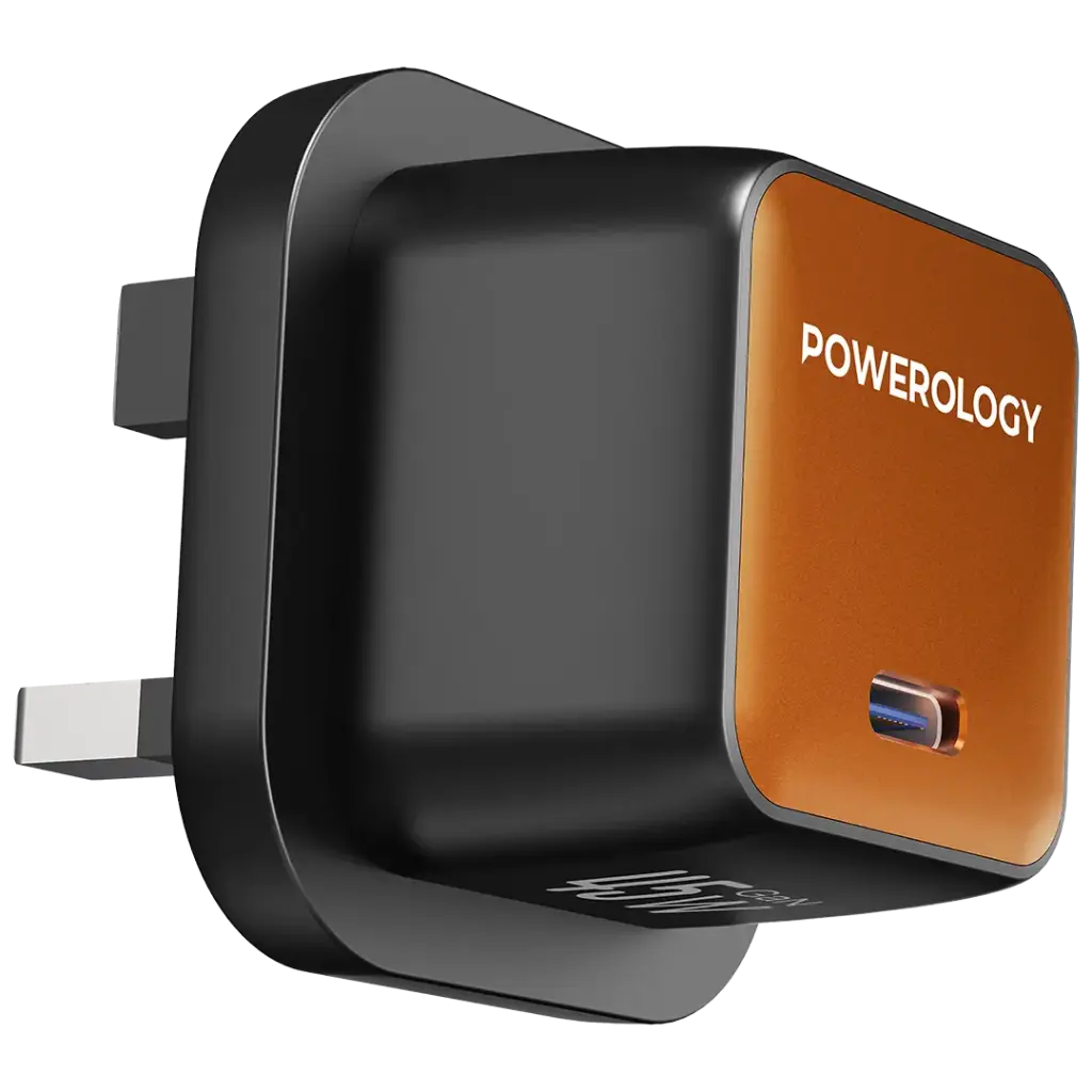 POWEROLOGY QX 45W POCKET SIZED GAN ADAPTER BLACK/ORANGE PWCUQC055BKOG