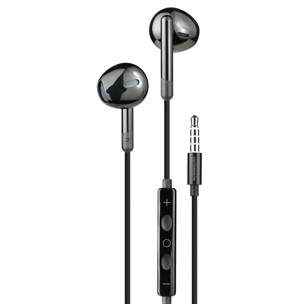 POWEROLOGY AUX 3.5MM STEREO EARPHONE BLACK PWEPHR17BK