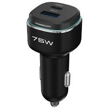 POWEROLOGY 75W DUAL PORT HIGH POWER CAR CHARGER BLACK/GRAY PCCSR024BKGY