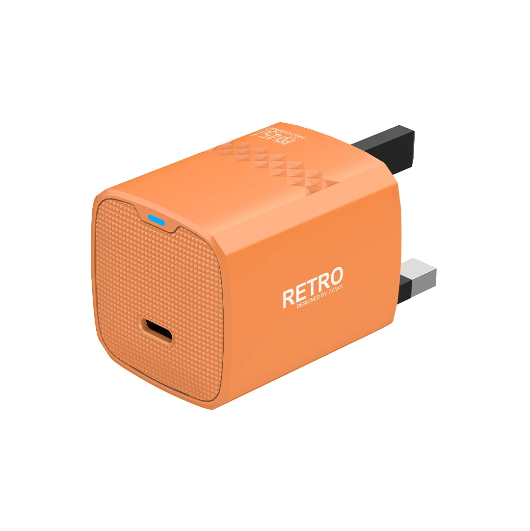 PAWA RETRO PD45W ONLY PD PORT UK CHARGER ORANGE TITANIUM PW-TCRT45UK-ORTT