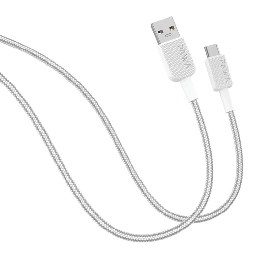PAWA EL CARO SERIES USB A TO USB C PREMIUM BRAIDED CABLE 1.2M WHITE PW-120BD3AT-WH