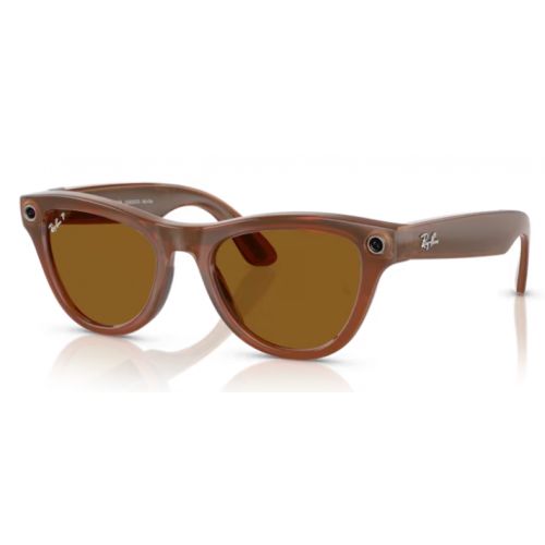 RAYBAN META SKYLER SUNGLASSES F SHINY CARMEL L POLAR BROWN RW4010