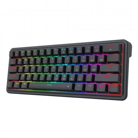 REDRAGON IRONGUARD 61 KEYS WIRED GAMING KEYBOARD BLACK K722-RGB