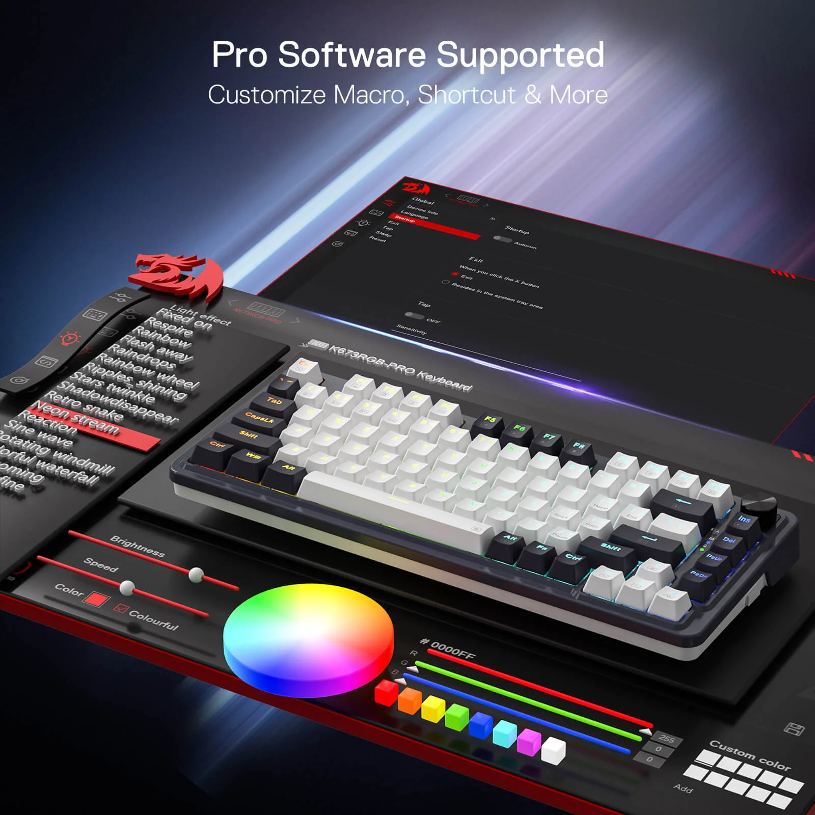 Redragon Ucal Pro Wired Gaming Keyboard (K673CPG-RGB-Pro) - Precision Performance with RGB Lighting thumbnail 11