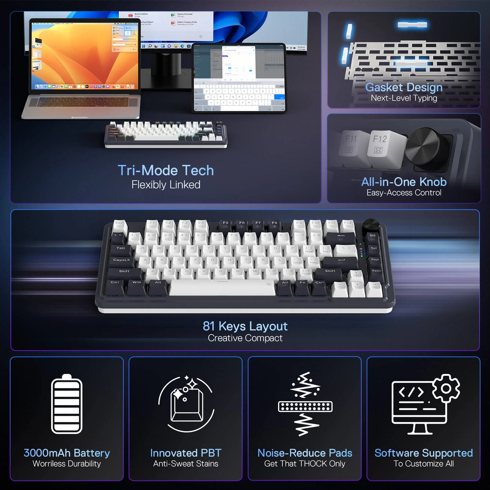 Redragon Ucal Pro Wired Gaming Keyboard (K673CPG-RGB-Pro) - Precision Performance with RGB Lighting thumbnail 7