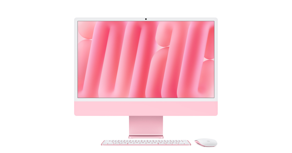 APPLE IMAC 24-INCH M4 CHIP WITH 10-CORE CPU 10-CORE GPU 16GB 256GB SSD PINK ARABIC MWV43